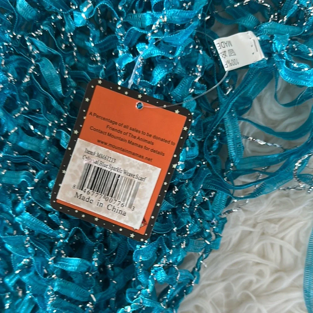 NWT Elegant Blue & Silver Women's Fringe Scarf 🧣